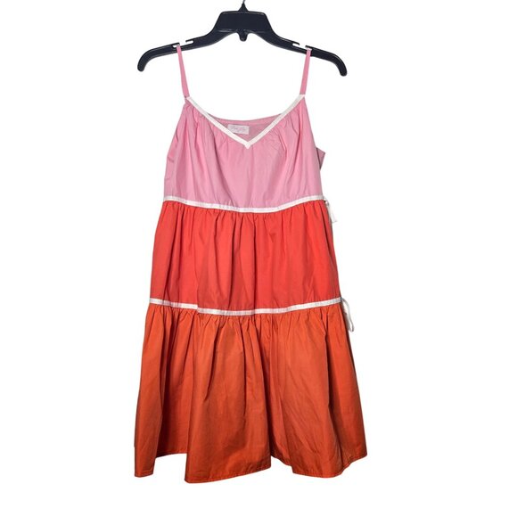 Pink Lily Colorblock Tiered Sleeveless Mini Romper Dress Small Easter Summer - Picture 1 of 11